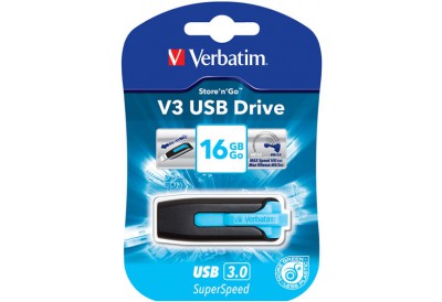 Verbatim V3 USB 3 Store and Go 16GB Blue Flash Drive